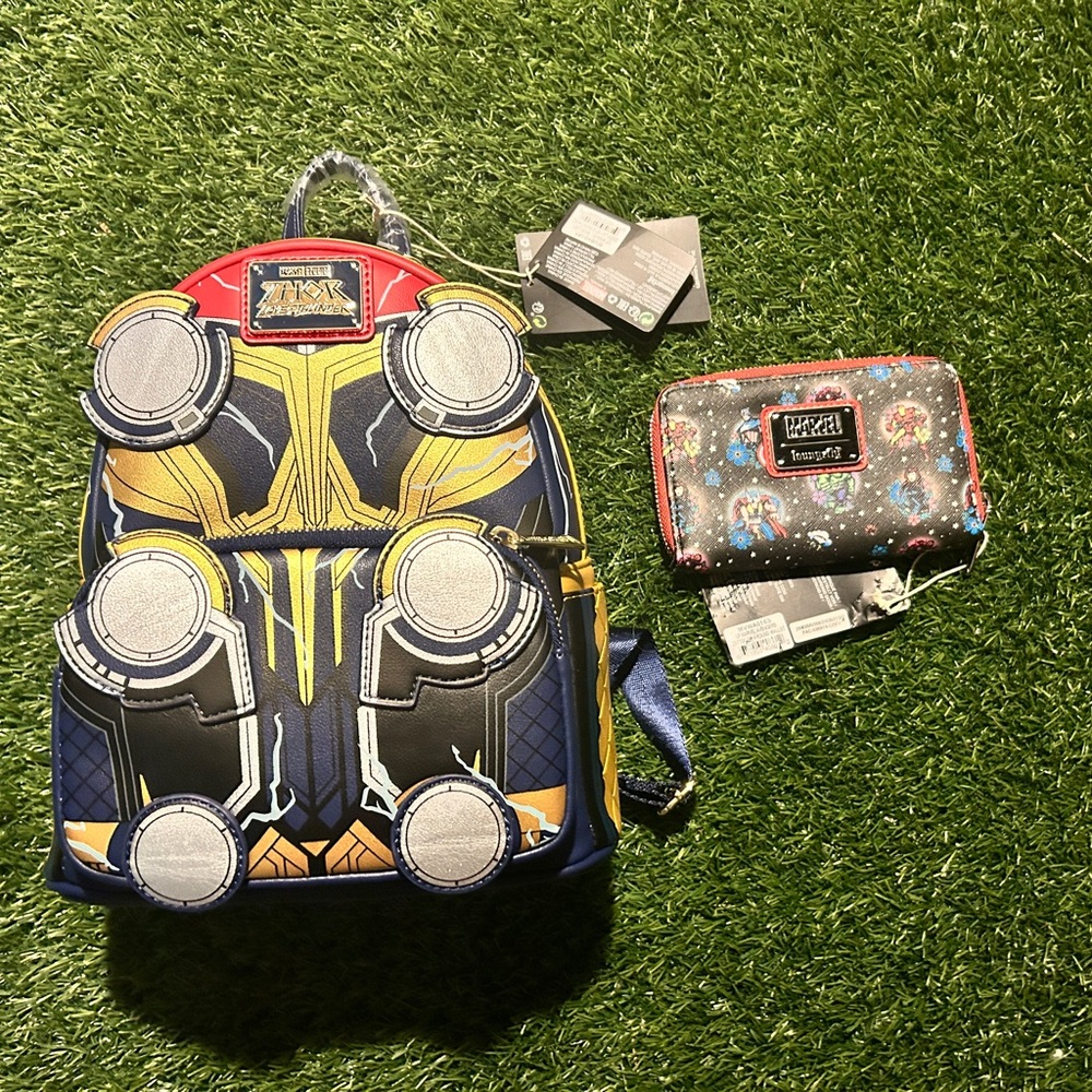 Loungefly marvel back pack and wallet